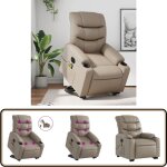 Vidaxl - fauteuil inclinable de massage électrique cappuccino similicuir - fauteuil relaxant - fauteuil ... Vidaxl - fauteuil inclinable de massage électrique cappuccino similicuir - fauteuil relaxant - fauteuil ...