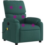 Vidaxl - fauteuil inclinable de massage vert fonc� tissu