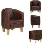 Vidaxl - fauteuil marron fonc cuir vritable - fauteuil cabriolet - fauteuils cabriolet - fauteuil - ...