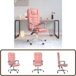 Vidaxl - fauteuil de massage inclinable de bureau rose similicuir - chaise de bureau - chaise ergonomique ...