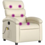Vidaxl - fauteuil de massage inclinable cr�me similicuir