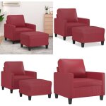 Vidaxl - fauteuil avec repose - pied rouge bordeaux 60 cm similicuir - fauteuil - chaise relaxante - ...