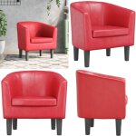 Vidaxl fauteuil rouge similicuir