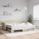 Vidaxl - furniture limited - lit de jour avec gigogne et matelas cr�me 100