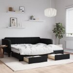 Vidaxl - furniture limited - lit de jour avec gigogne et tiroirs noir 90x1