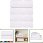 Vidaxl gants de toilette 4 pcs blanc 15x21 cm 360 g / m 100% coton