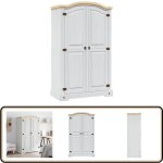 Garde - robe avec 2 portes gamme corona pin mexicain blanc - armoire - dressing - meuble de rangement ...