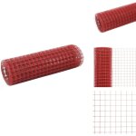 Grillage acier avec rev�tement en pvc 10x0, 5 m rouge - cl�ture rigide - grillage m�tal - cl�ture jardin ...