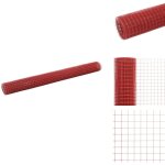 Grillage acier avec rev�tement en pvc 10x1, 5 m rouge - cl�ture rigide - grillage m�tal - cl�ture jardin ...