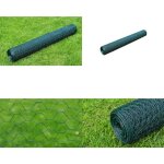 Vidaxl - grillage � poule avec rev�tement en pvc 25x1 m vert - trellis m�tal - grillage poulet - cl�ture ...