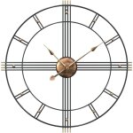 Horloge murale noir Ø60 cm fer - vidaxl Horloge murale noir Ø60 cm fer - vidaxl