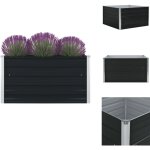 Vidaxl - jardini�re 100 x 100 x 45 cm acier galvanis� anthracite - jardinierecarree - jardiniere exterieure ...