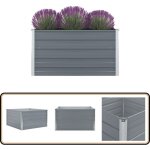 Vidaxl - jardinire 100 x 100 x 45 cm acier galvanis gris - jardinier - pot de fleurs - bac  plantation ...