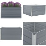 Vidaxl - jardini�re 100 x 100 x 45 cm acier galvanis� gris - jardinier - pot de fleurs - bac � plantation ...
