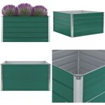 Vidaxl - jardinire 100 x 100 x 45 cm acier galvanis vert - jardinier - pot de fleurs - bac  plantation ...