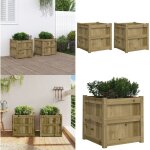 Vidaxl - jardinires 2 pcs bois de pin imprgn - jardinires en bois - jardinire extrieure - pot de ...