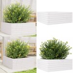 Vidaxl - jardinière blanc 60x60x23 cm bois de pin massif - jardinier - pot de fleurs - bac plante - planter ... Vidaxl - jardinière blanc 60x60x23 cm bois de pin massif - jardinier - pot de fleurs - bac plante - planter ...