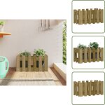 Vidaxl - jardini�re avec design de cl�ture 60x30x30 cm pin impr�gn� - jardinier - pots de fleurs - d�coration ...