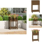 Vidaxl - jardini�re avec �tag�re marron miel 54x34, 5x81 cm bois de pin - jardinier - jardinerie - pots ...