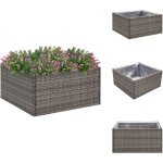 Vidaxl - jardinire gris 80x80x40 cm rsine tresse - jardinieres exterieures - pot de fleurs extrieur ...