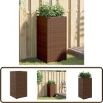 Vidaxl - jardinire marron 40x40x80 cm rsine tresse - jardiniereresine tresse - pot de fleurs extrieur ...