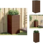 Vidaxl - jardinire marron 40x40x80 cm rsine tresse - jardiniereresine tresse - pot de fleurs extrieur ...