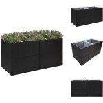 Vidaxl - jardinire noir 157x80x80 cm rsine tresse - jardinier noire - pot de fleurs extrieur - jardinire ...