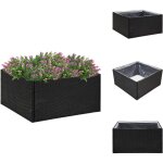 Vidaxl - jardini�re noir 80x80x40 cm r�sine tress�e - jardiniereresine - jardini�re ext�rieure - pot ...