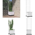 Vidaxl - jardini�re avec treillis blanc 40x40x136 cm pp - jardinierre murale - pot plante grimpante - ...