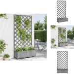 Vidaxl - jardini�re avec treillis gris bois massif de sapin - jardinier� - pot de fleurs - plante grimpante ...