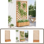 Vidaxl - jardinire avec treillis marron bois massif de sapin - jardinier - pot de fleurs - plante grimpante ...