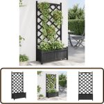 Vidaxl - jardinière avec treillis noir bois massif de sapin - jardinierre en bois - jardinière avec treillis ... Vidaxl - jardinière avec treillis noir bois massif de sapin - jardinierre en bois - jardinière avec treillis ...