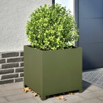 Jardini�re vert olive 50x50x50 cm acier - vidaxl