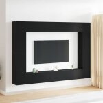Vidaxl kit de meubles tv mural 8 pièces en bois noir imitation chêne Vidaxl kit de meubles tv mural 8 pièces en bois noir imitation chêne