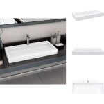 Vidaxl - lavabo 100x46x11 cm fonte minrale / marbre blanc - lavabo - vier - salle de bain - meuble ...