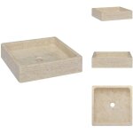 Vidaxl - lavabo crme 40x40x10 cm marbre - lavabo en marbre - lavabo design - lavabo salle de bain - ...