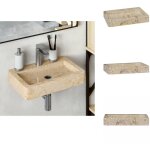 Vidaxl - lavabo mural crme 38x24x6, 5 cm marbre - lave - mains mural - lavabo design - lavabo en marbre ...