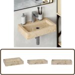 Vidaxl - lavabo mural crme 38x24x6, 5 cm marbre - lave - mains mural - lavabo design - lavabo en marbre ...
