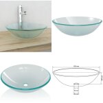 Lavabo verre tremp 42 cm givr - lavabo design - lavabo suspendu - lavabo verre tremp - lavabo blanc ...