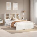 Lit biblioth�que sans matelas blanc 140x190 cm bois pin massif vidaxl