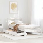 Vidaxl lit biblioth�que sans matelas blanc 90x190cm bois de pin massif