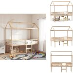 Vidaxl - lit haut sans matelas 80x200 cm bois de pin massif - lit enfant - lit surlev - lit cabane ...