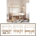 Vidaxl - lit haut sans matelas 90x190 cm bois de pin massif - lit enfant - lit sur�lev� - lit cabane ...