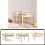 Vidaxl - lit haut sans matelas 90x200 cm bois de pin massif - lit mezzanine - lit sur�l�v� - lit enfant ...
