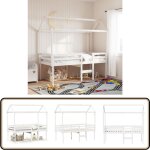 Vidaxl - lit haut sans matelas blanc 80x200 cm bois de pin massif - lit enfant - lit surlev - lit cabane ...