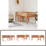 Vidaxl - lit haut sans matelas cire marron 90x190 cm bois massif - lit mezzanine - lit sur�lev� - lit ...