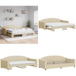 Vidaxl - lit de jour avec gigogne et matelas crme 90x200 cm tissu - canap convertible - lit tiroir ...