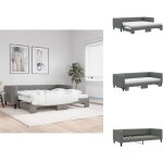 Vidaxl - lit de jour avec gigogne et matelas gris fonc 90x200 cm tissu - canap lit - lit gigogne - ...