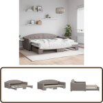 Vidaxl - lit de jour avec gigogne sans matelas taupe 90x200 cm - lit deux places - canap lit - lit gigogne ...