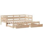 Lit de jour avec gigogne et tiroirs sans matelas 90x190 cm vidaxl